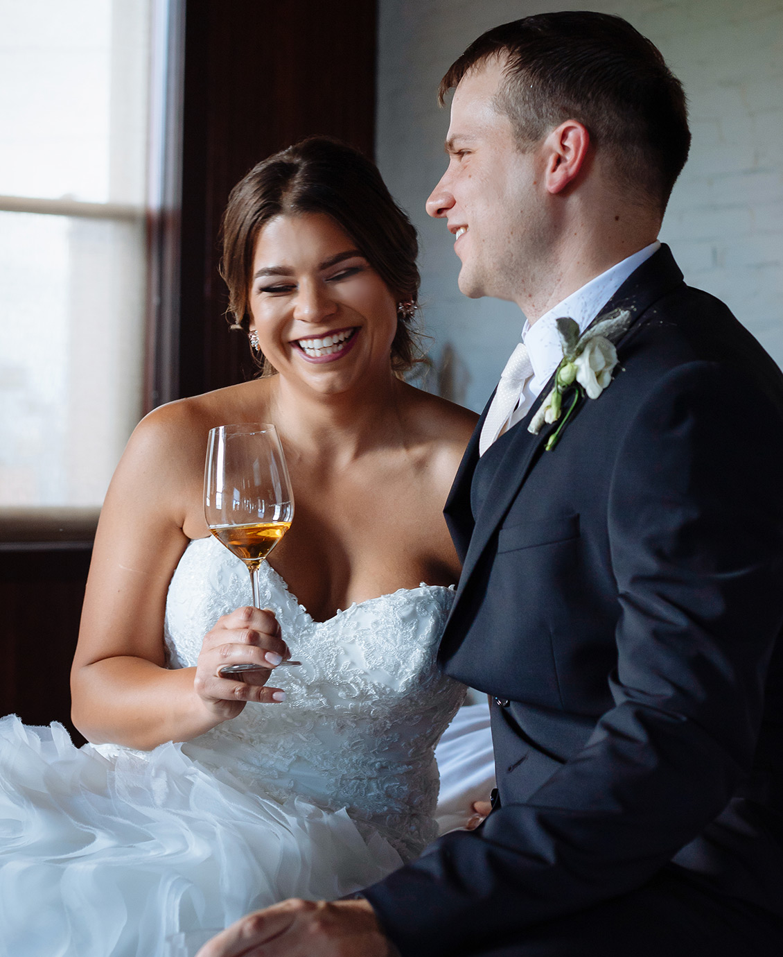 Bride and groom portrait by Philadelphia wedding photographer