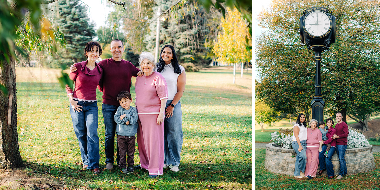Family photo session taken at Rose Tree County Park