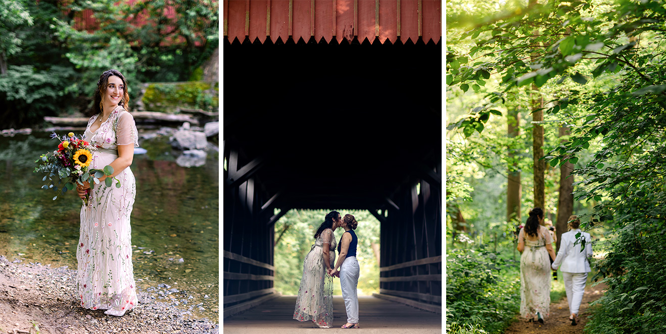 Photos of brides at Wissahickon park